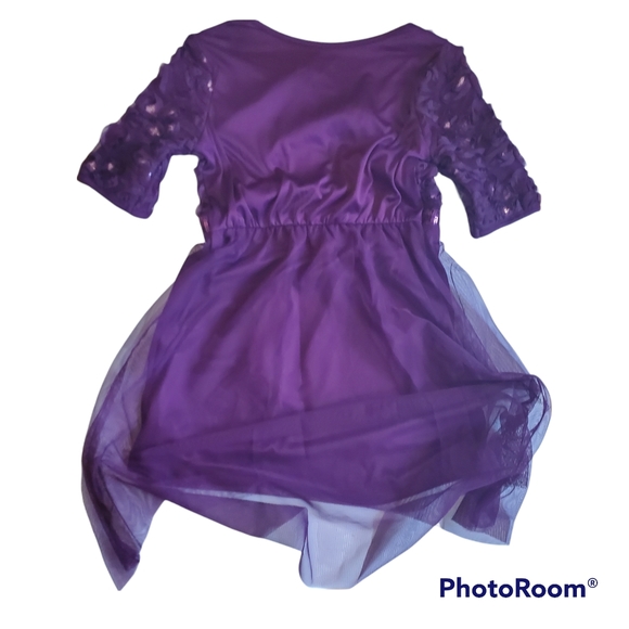 Purple Dress with Flower Applique - Picture 3 of 3